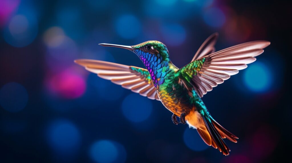 hummingbirds in flight